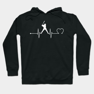 Baseball Heartbeat Gift Baseball Lovers Baseball Players Gift Hoodie